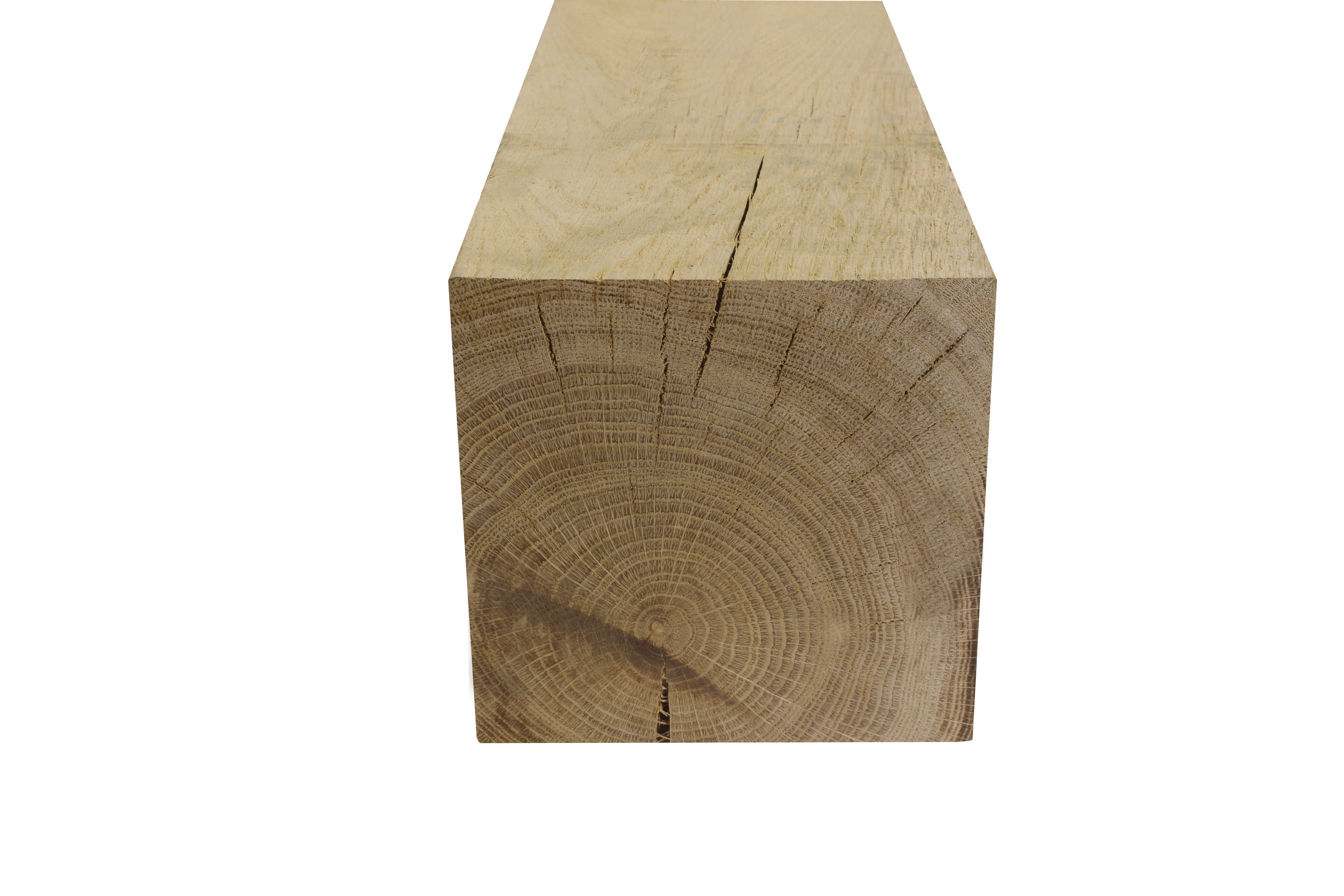 Eiken Paal 12 x 12 cm (120 x 120 mm) - Lengte 300 cm OP = OP - Afbeelding 4